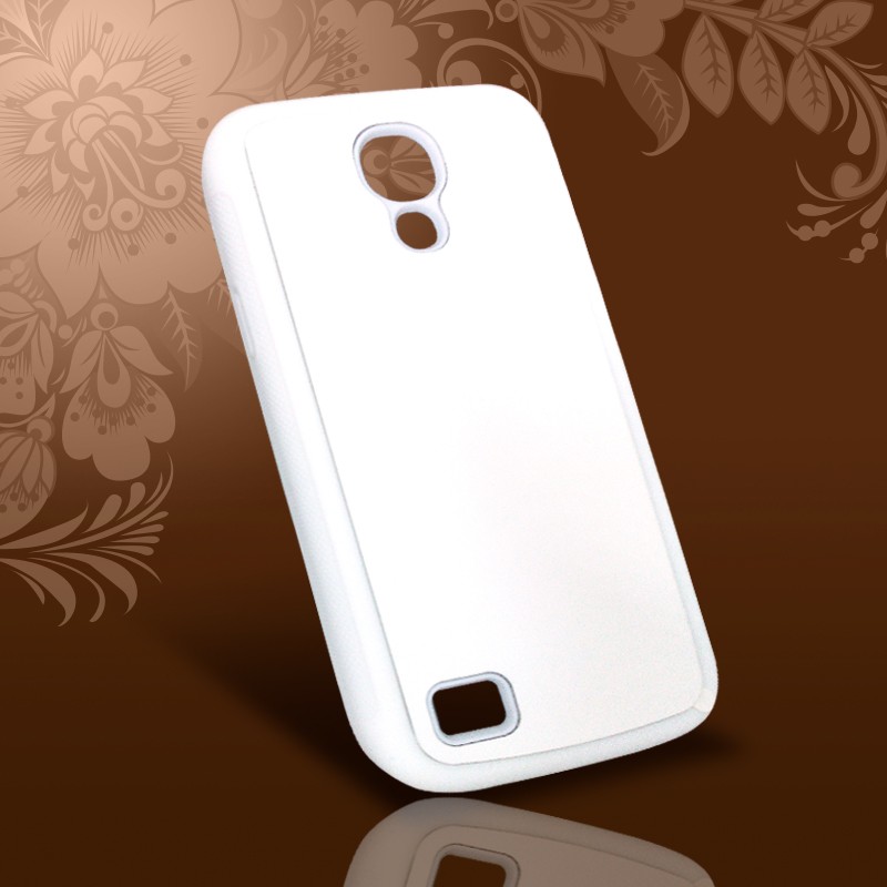 Чехол Samsung Galaxy S4 mini силикон белый с металлической вставкой 